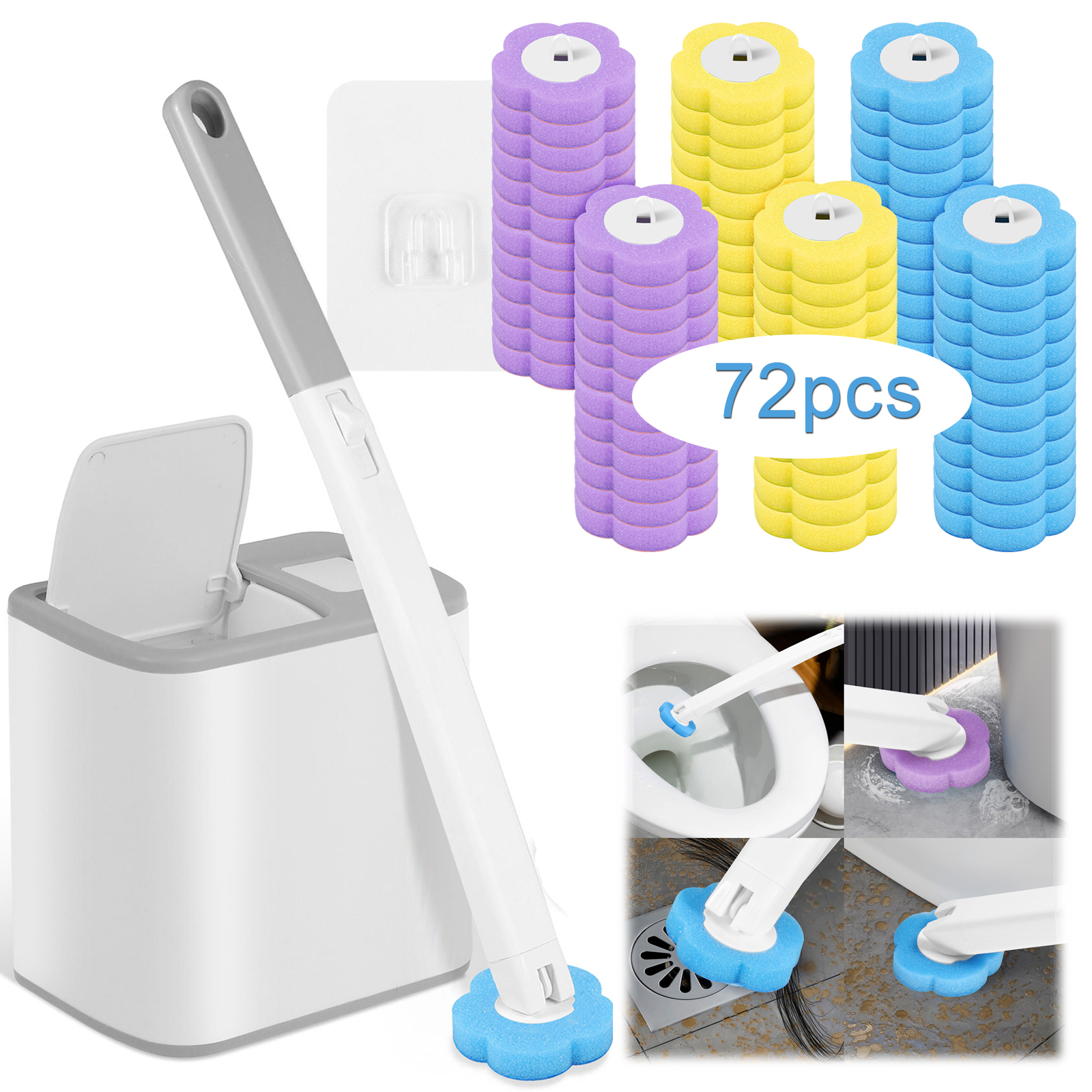 Home Bathroom Cleaner - Toilet Brush and Holder Set with