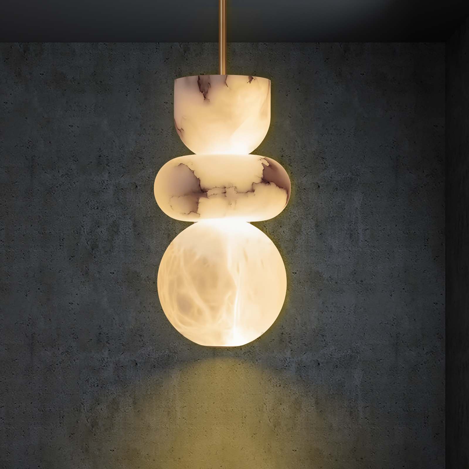 Home Bathroom Lighting Design - Modern LED Spanish Natural Marble Alabaster