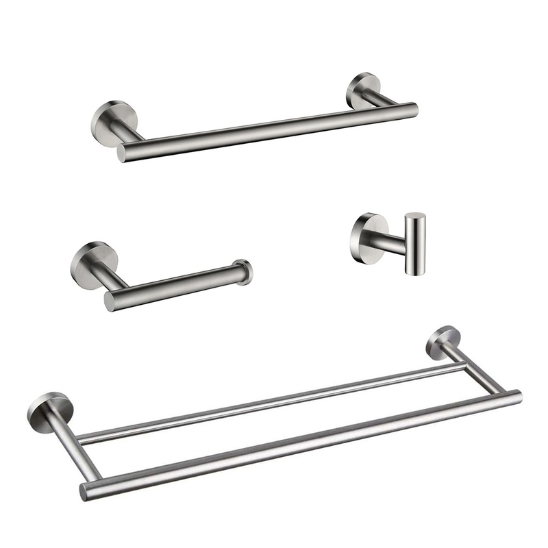 Home Hardware Bathroom Mirrors - 4-Piece Bathroom Hardware Set, Modern Wall