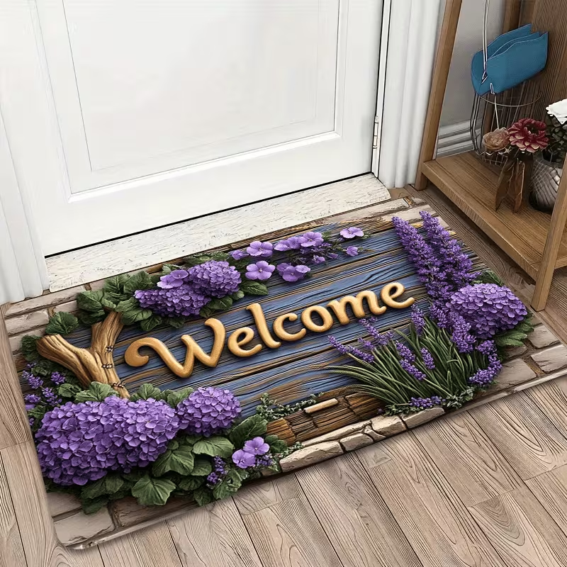 Zara Home Bathroom Mat - Lavender Welcome Mat Is Suitable for