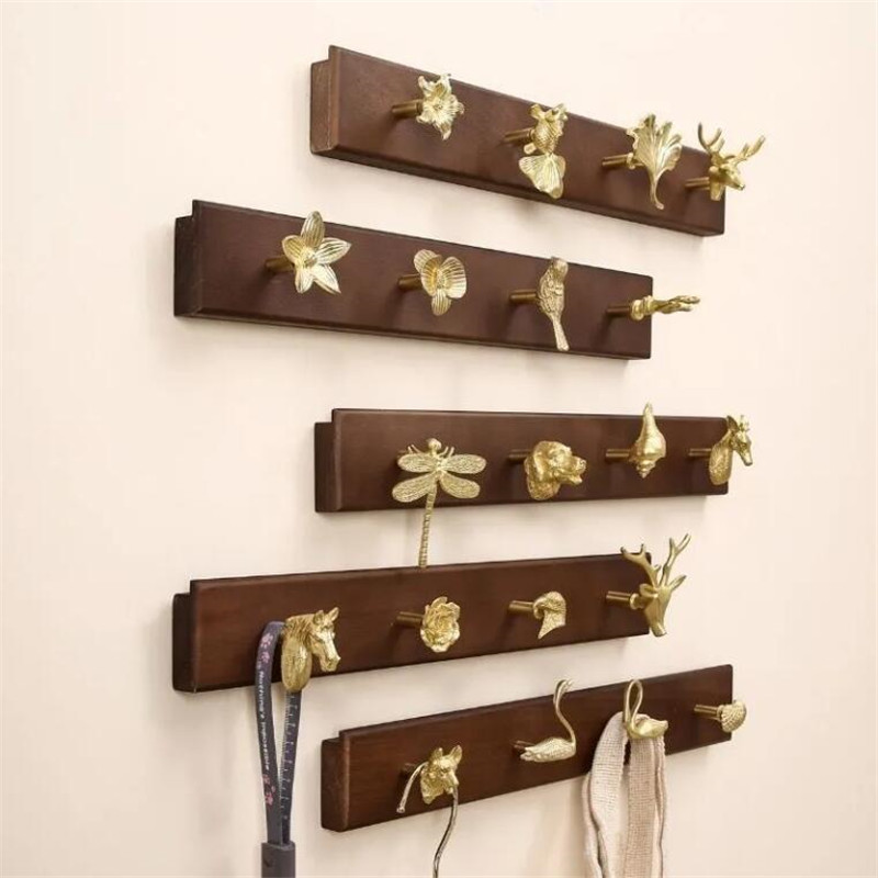 Zara Home Bathroom Accessories - Wall Mount Row Hook Brass Animals