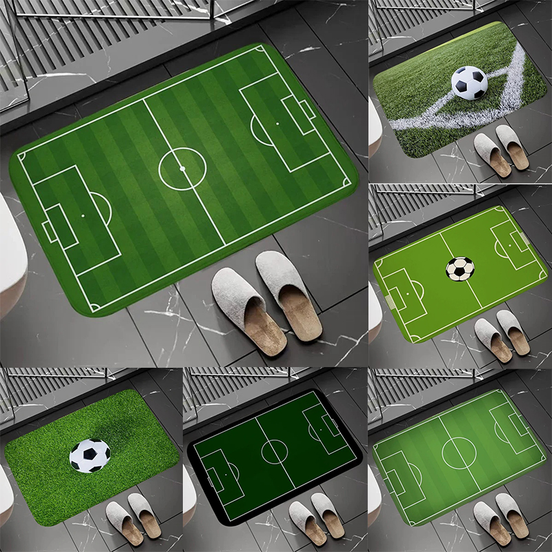 Zara Home Bathroom Mat - Soccer Field Pattern Door Mat Football