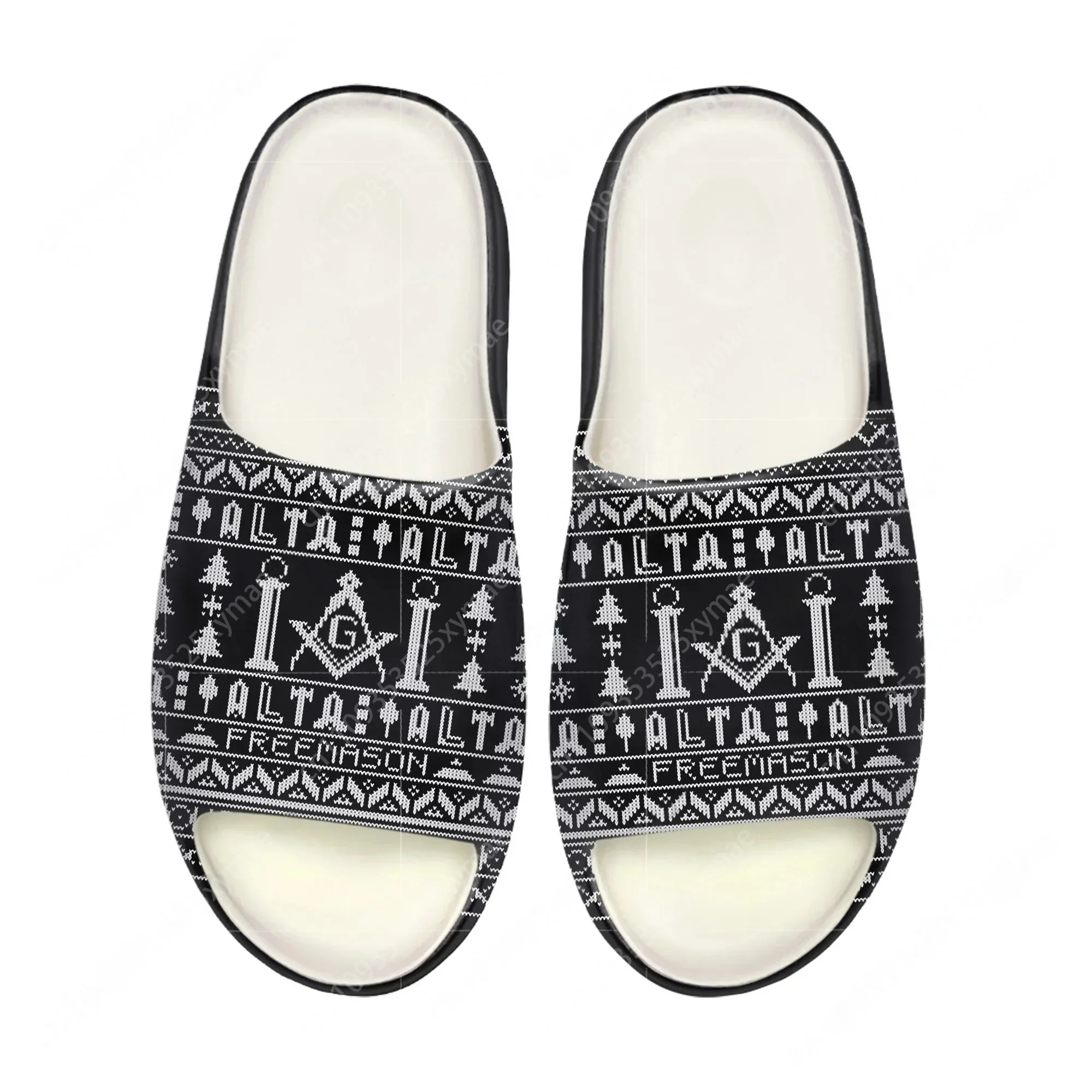 Home Office Bathroom - Masonic Mason Freemason Pattern Soft Sole