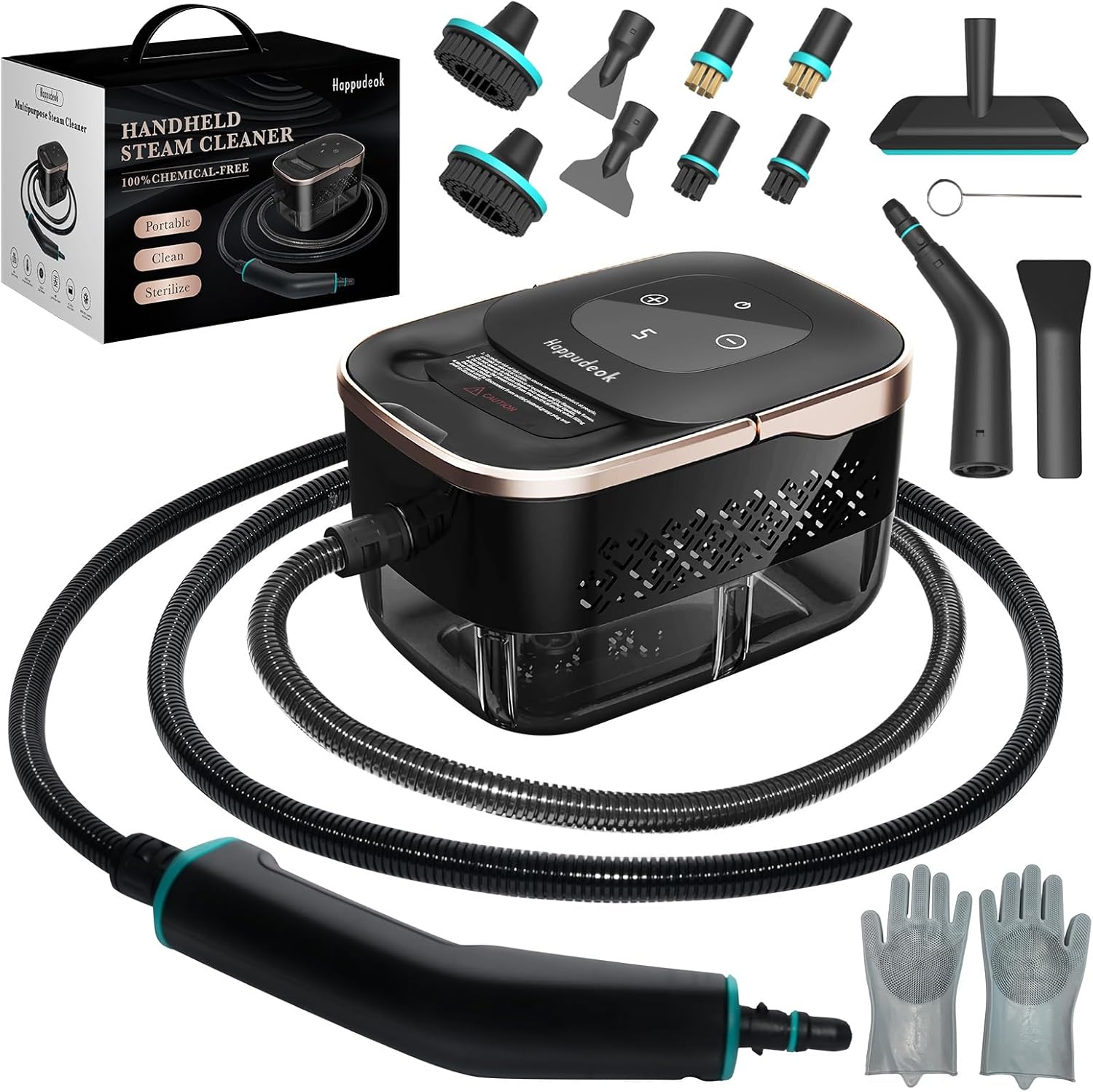 Home Bathroom Cleaner - 2500W Handheld Steam Cleaner, 15s Heat-Up,