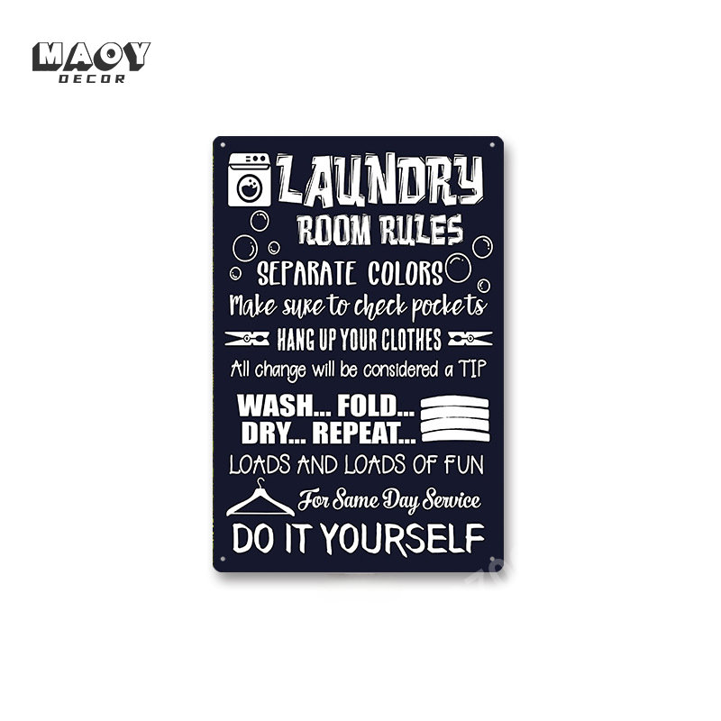 Slogan Metal Tin Sign Laundry  - Home Bathroom Wall Art avis et prix