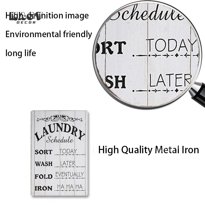 Slogan Metal Tin Sign Laundry  - Home Bathroom Wall Art avis et prix