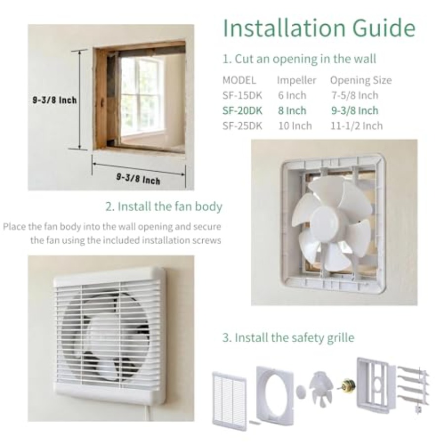 8 Window Shutter Exhaust Fan x - Home Bathroom Extractor Fan avis et prix