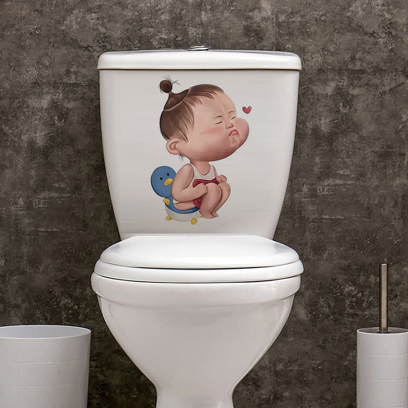 Cartoon Funny Child Toilet Sti - Home Bathroom Tiles avis et prix