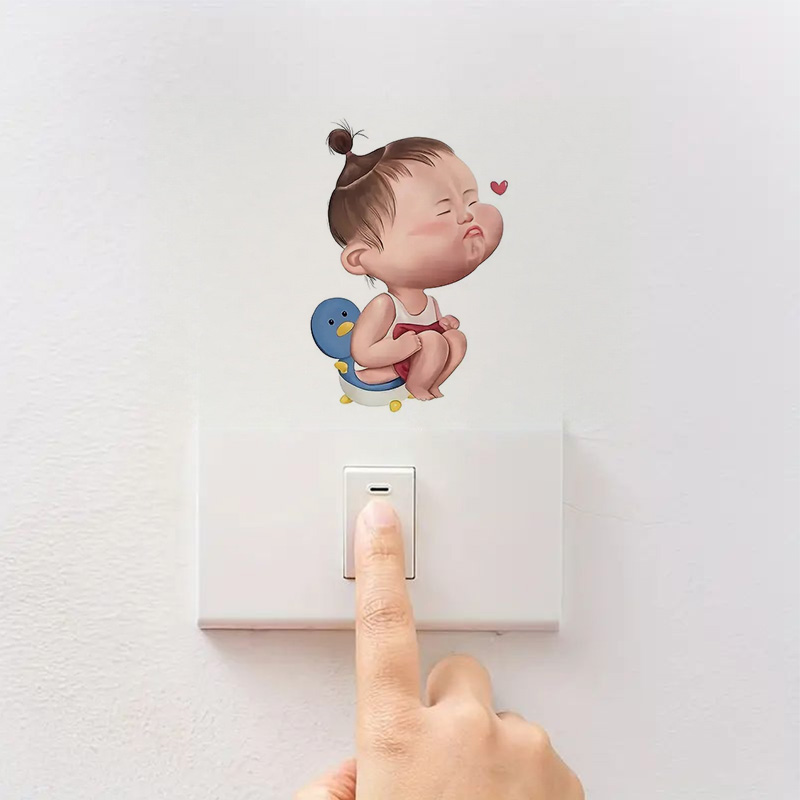 Cartoon Funny Child Toilet Sti - Home Bathroom Tiles avis et prix