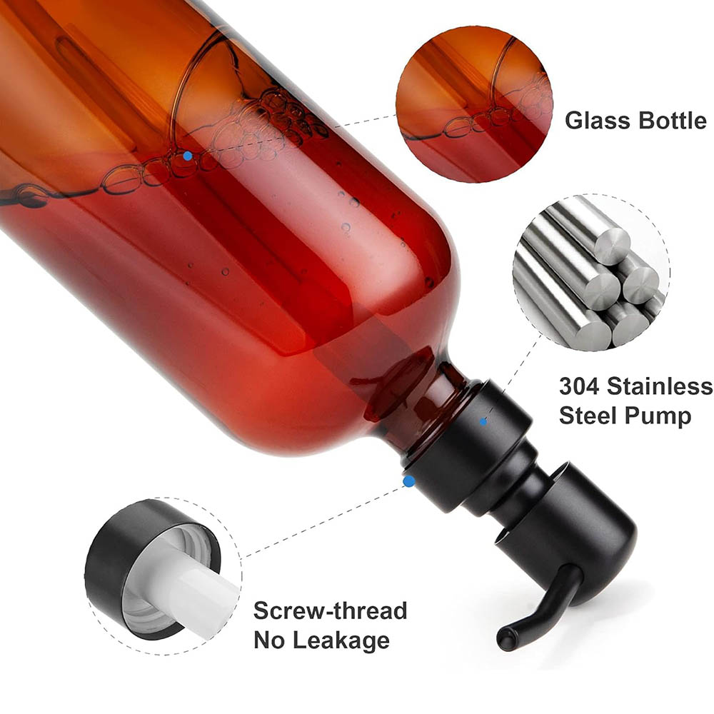 Amber Glass Soap Dispenser wit - Soap Dispenser Pump avis et prix