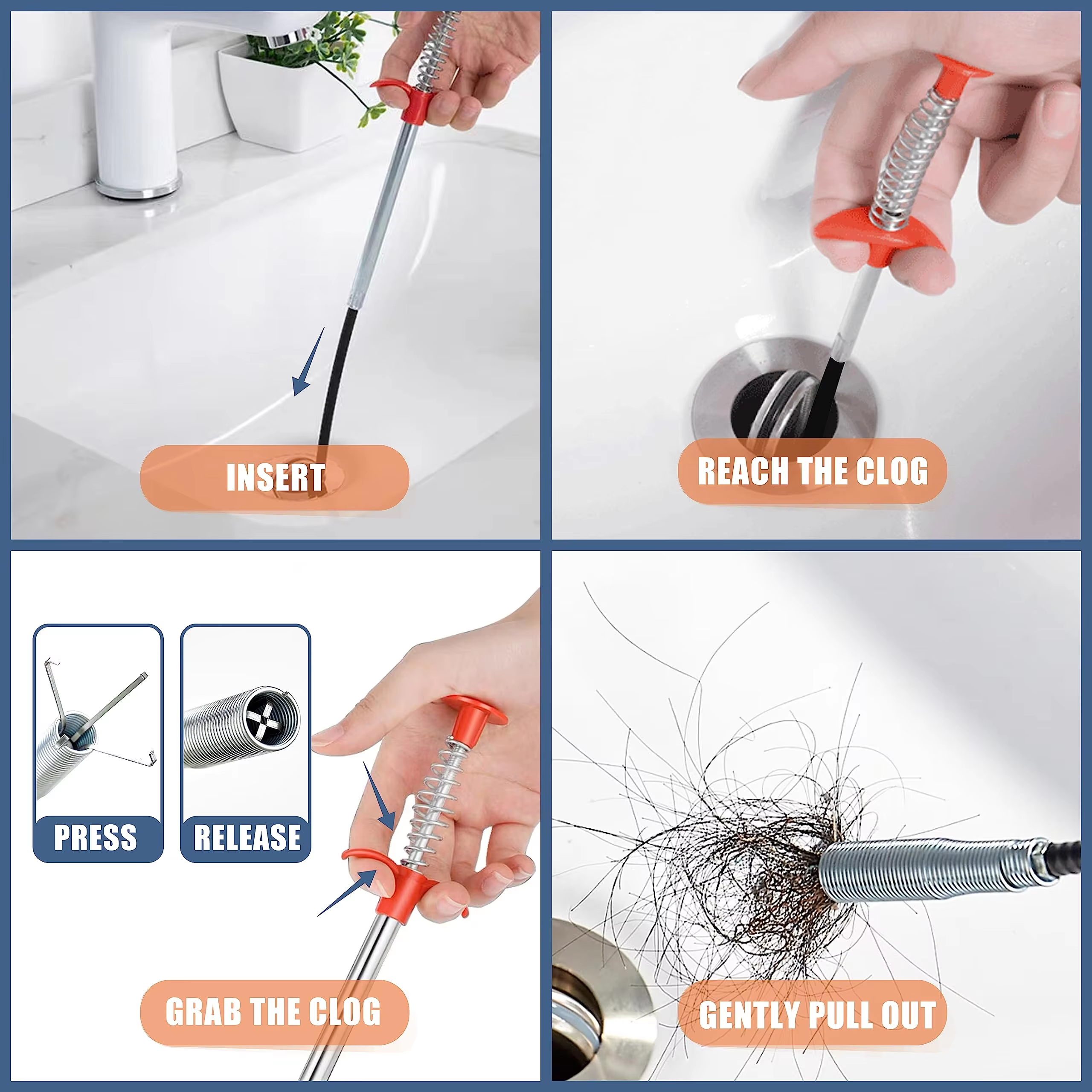 60/90/160cm Spring Pipe Dredgi - Home Bathroom Cleaner avis et prix