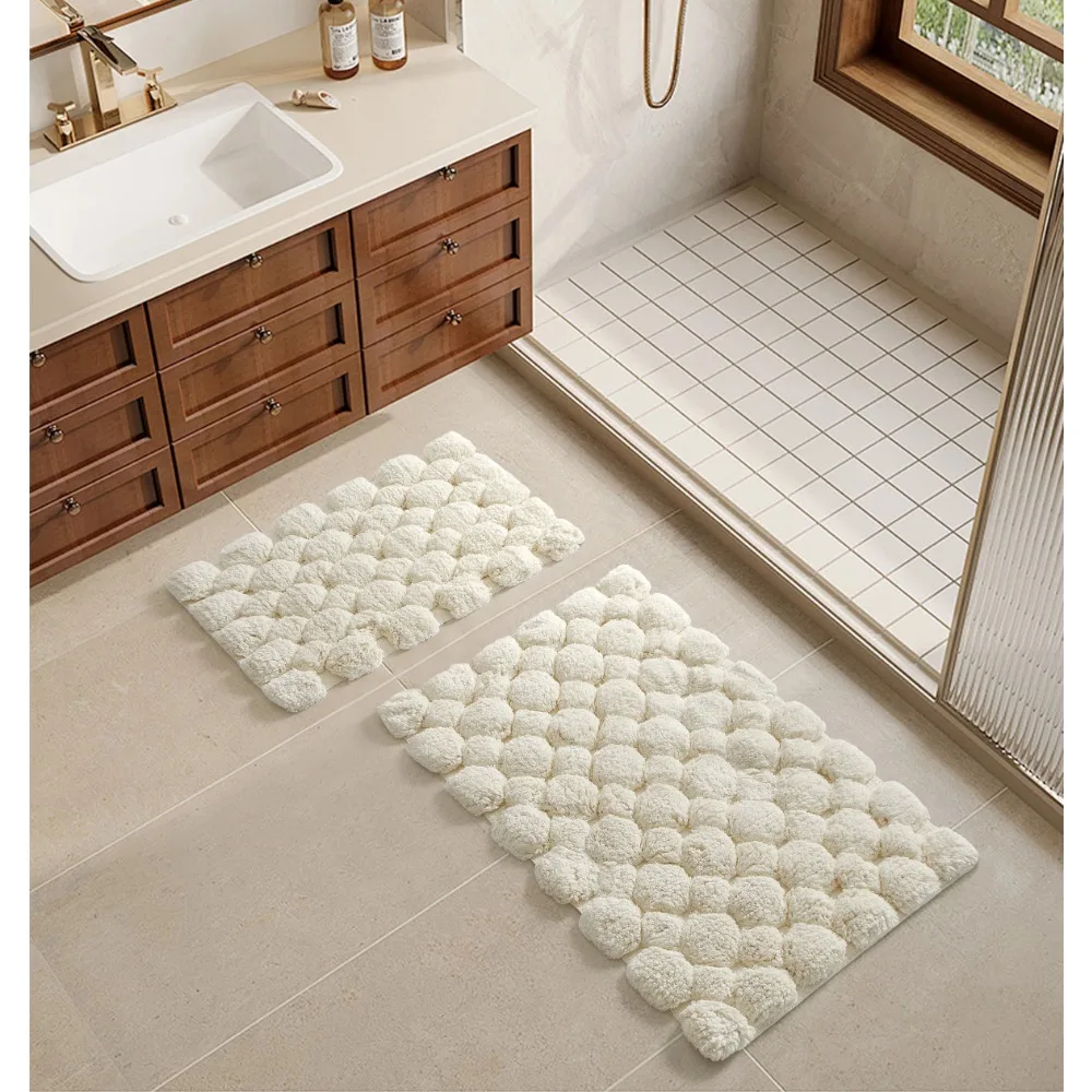 Ivory 2-Piece Cotton Bath Rug  - Zara Home Bathroom Mat avis et prix