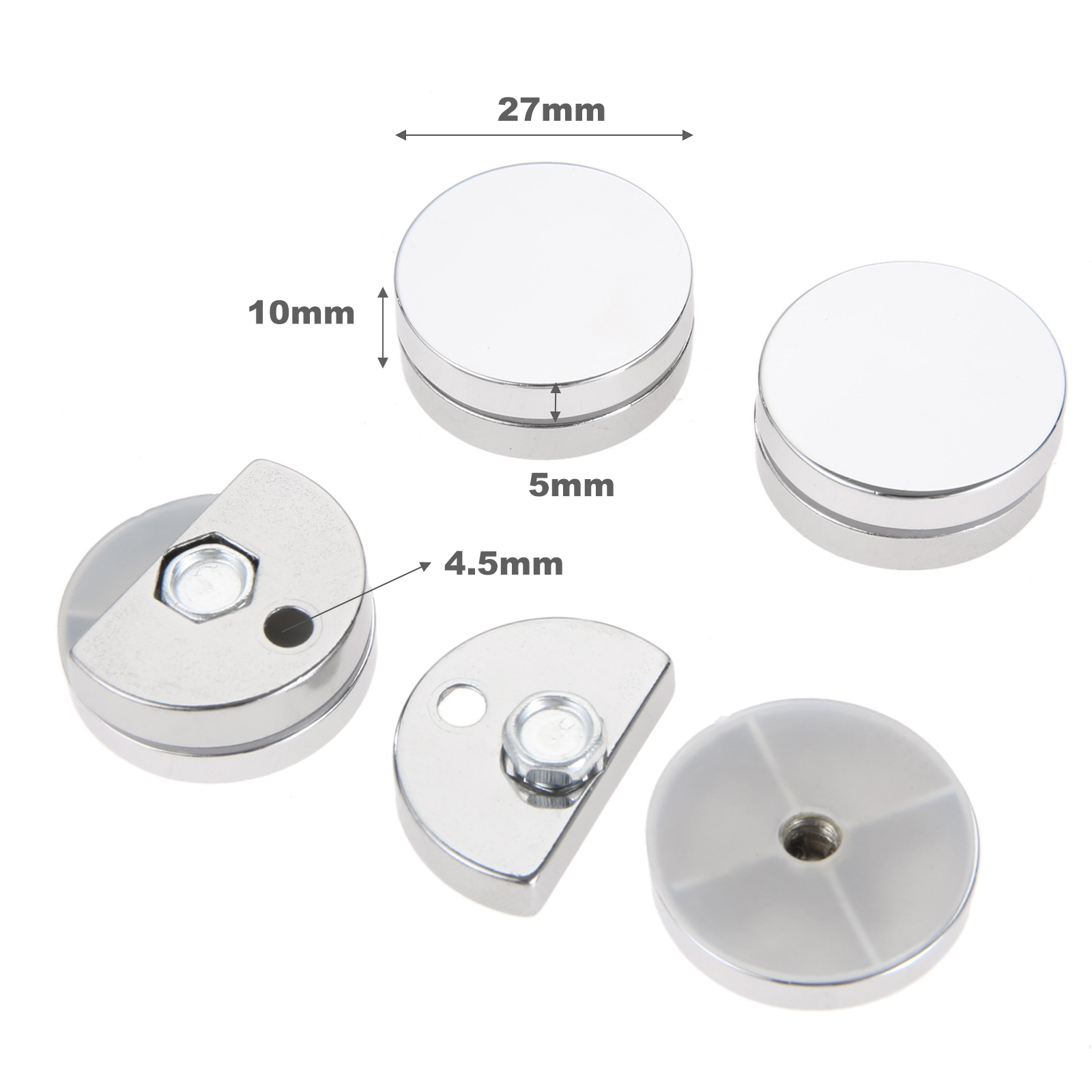 4Pcs 27mm Round Glass Clamp Mi - Home Hardware Bathroom Mirrors avis et prix