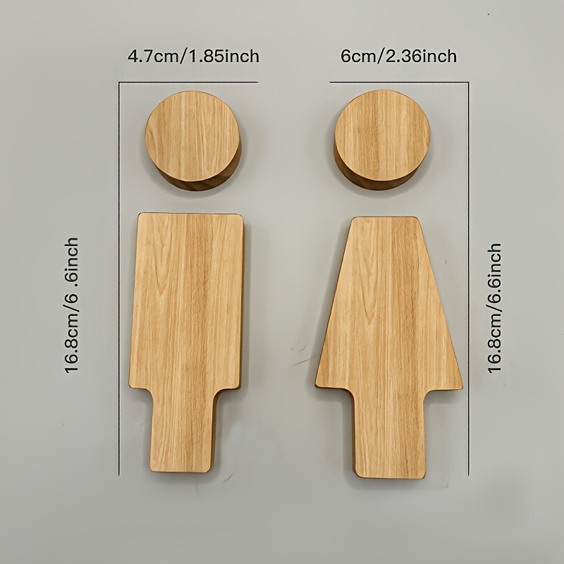 2PCS Wooden Bathroom Sign for  - Home Office Bathroom avis et prix