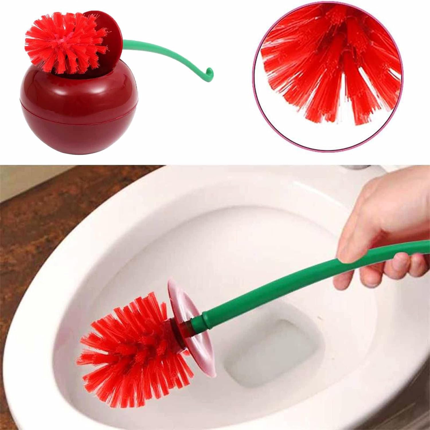 Cute Cherry Shaped Toilet Brus - Home Bathroom Cleaner avis et prix