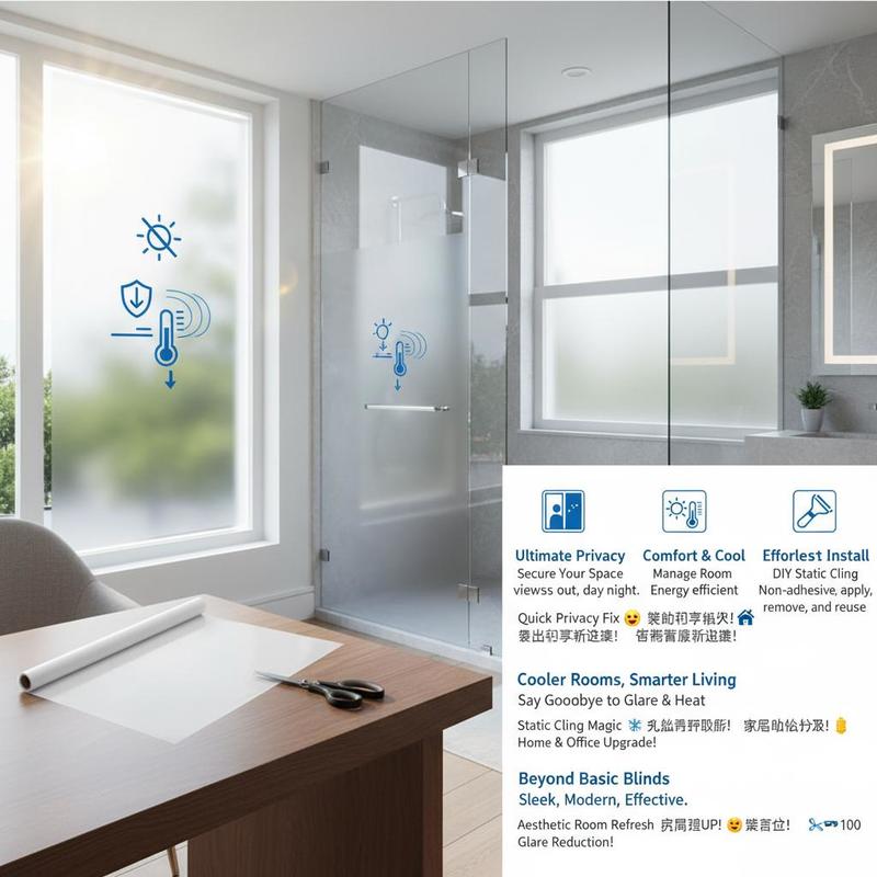 Frosted Window Cover 23.6 in x - Home Office Bathroom avis et prix