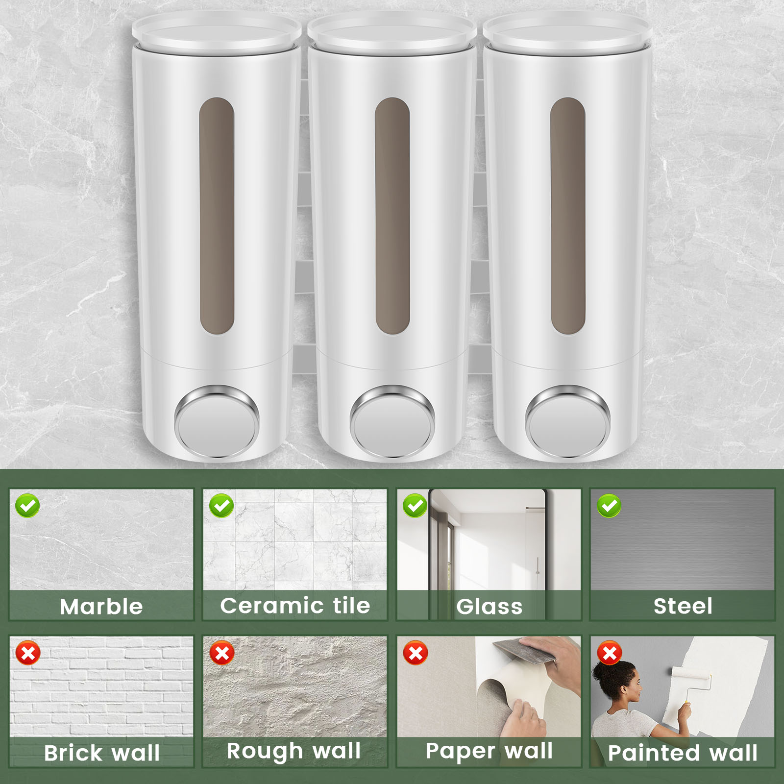 1.5L 3 Heads Manual Soap Dispe - Home Bathroom Wall Soap Dispenser avis et prix