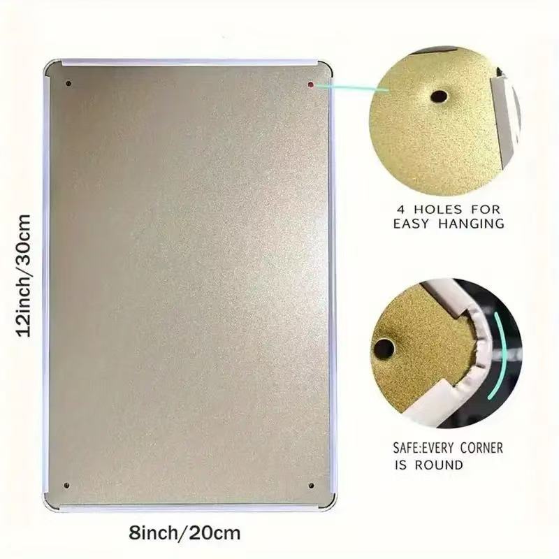 2D Flat Retro Metal Sign - Tur - Home Bathroom Wall Art avis et prix