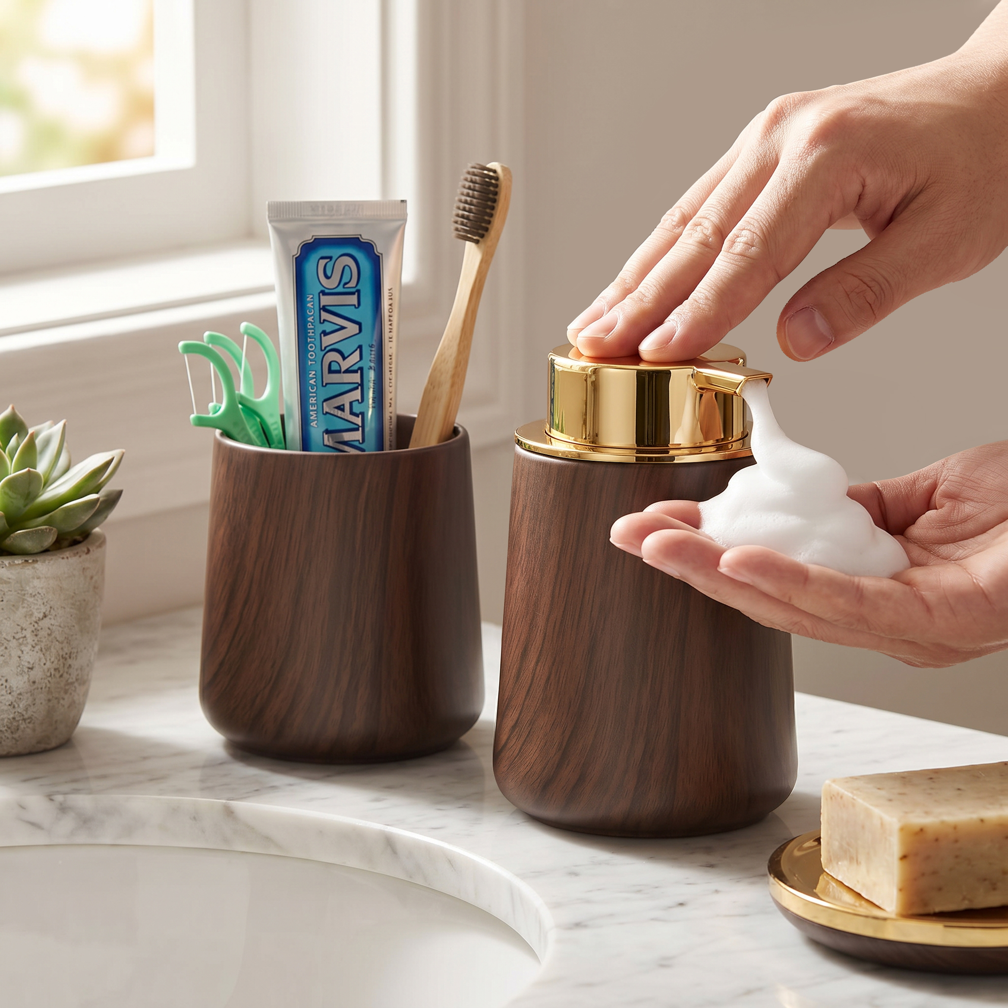 Elegant Hand Soap Dispenser an - Home Essentials Bathroom Organizer avis et prix