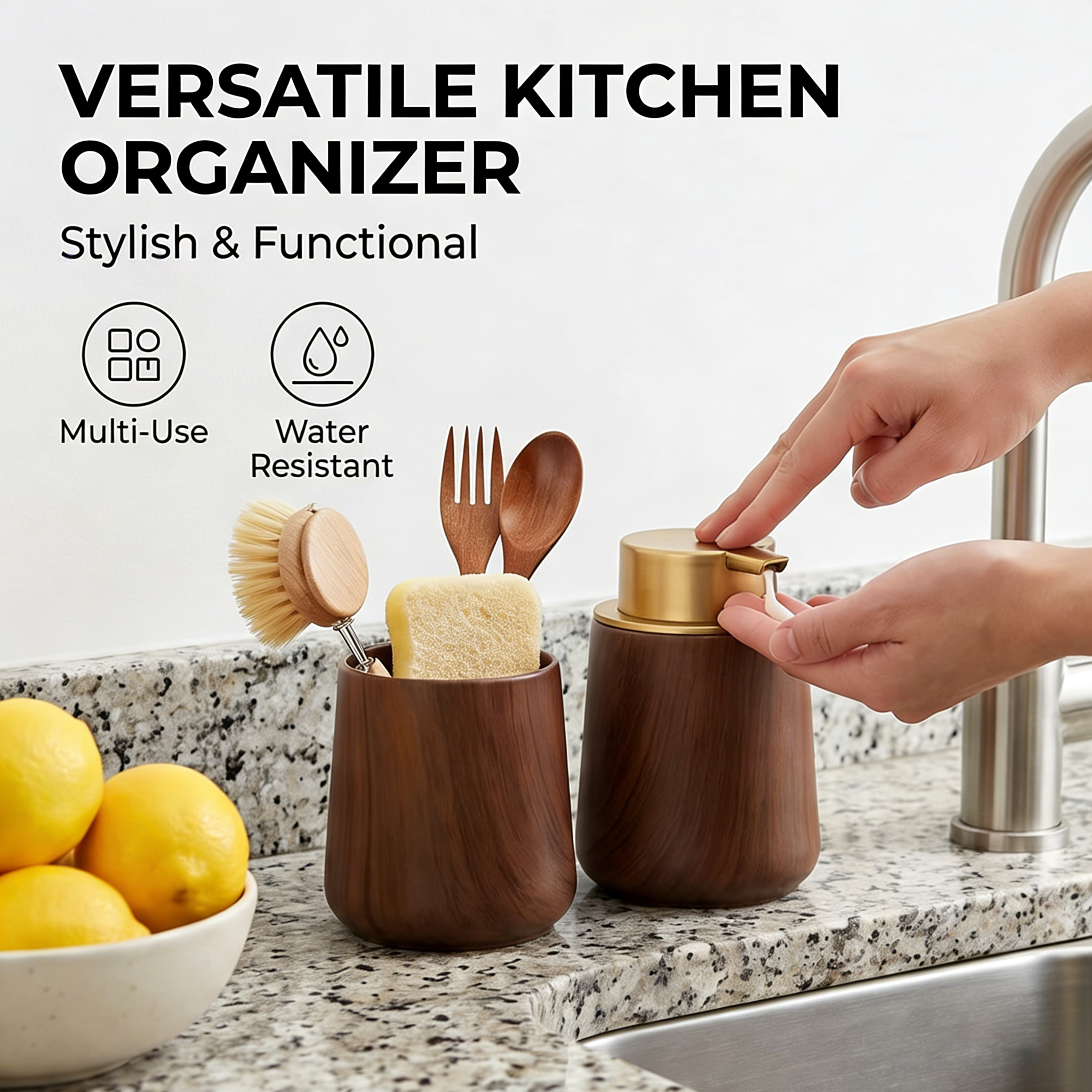 Elegant Hand Soap Dispenser an - Home Essentials Bathroom Organizer avis et prix