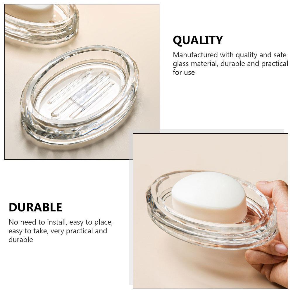 2Pcs Soap Box Transparent Glas - Home Bathroom Design Simple avis et prix