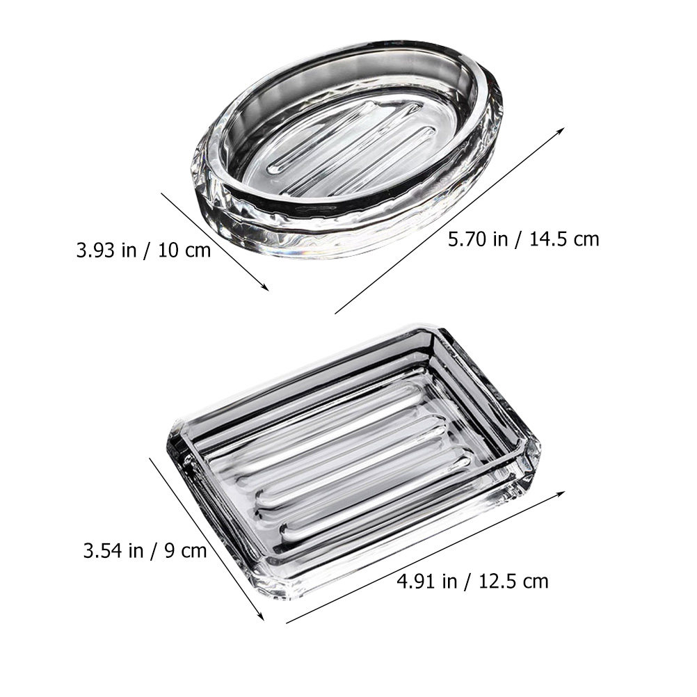 2Pcs Soap Box Transparent Glas - Home Bathroom Design Simple avis et prix