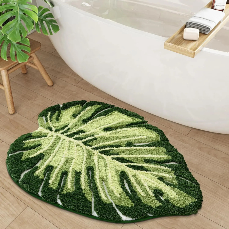 VIKAMA Small Fresh Green Leaf  - Zara Home Bathroom Mat avis et prix