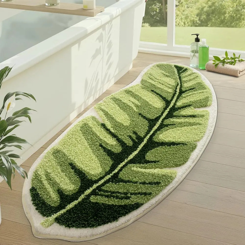 VIKAMA Small Fresh Green Leaf  - Zara Home Bathroom Mat avis et prix