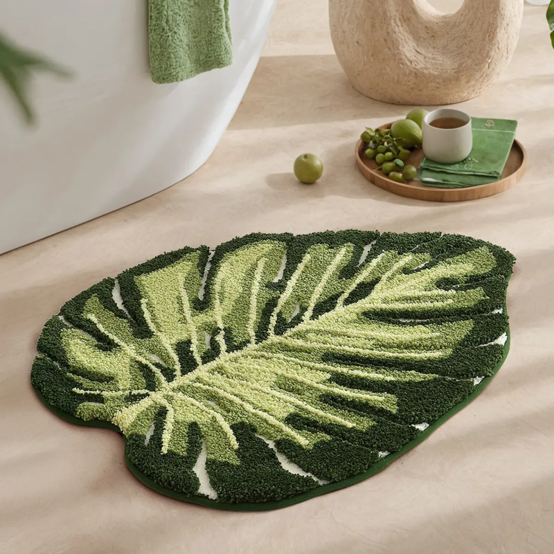 VIKAMA Small Fresh Green Leaf  - Zara Home Bathroom Mat avis et prix