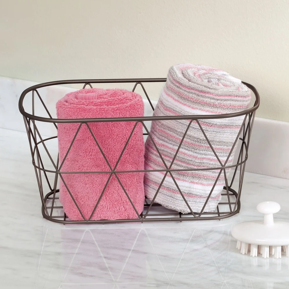 Bronze Steel Wire Storage Bask - Home Essentials Bathroom Organizer avis et prix