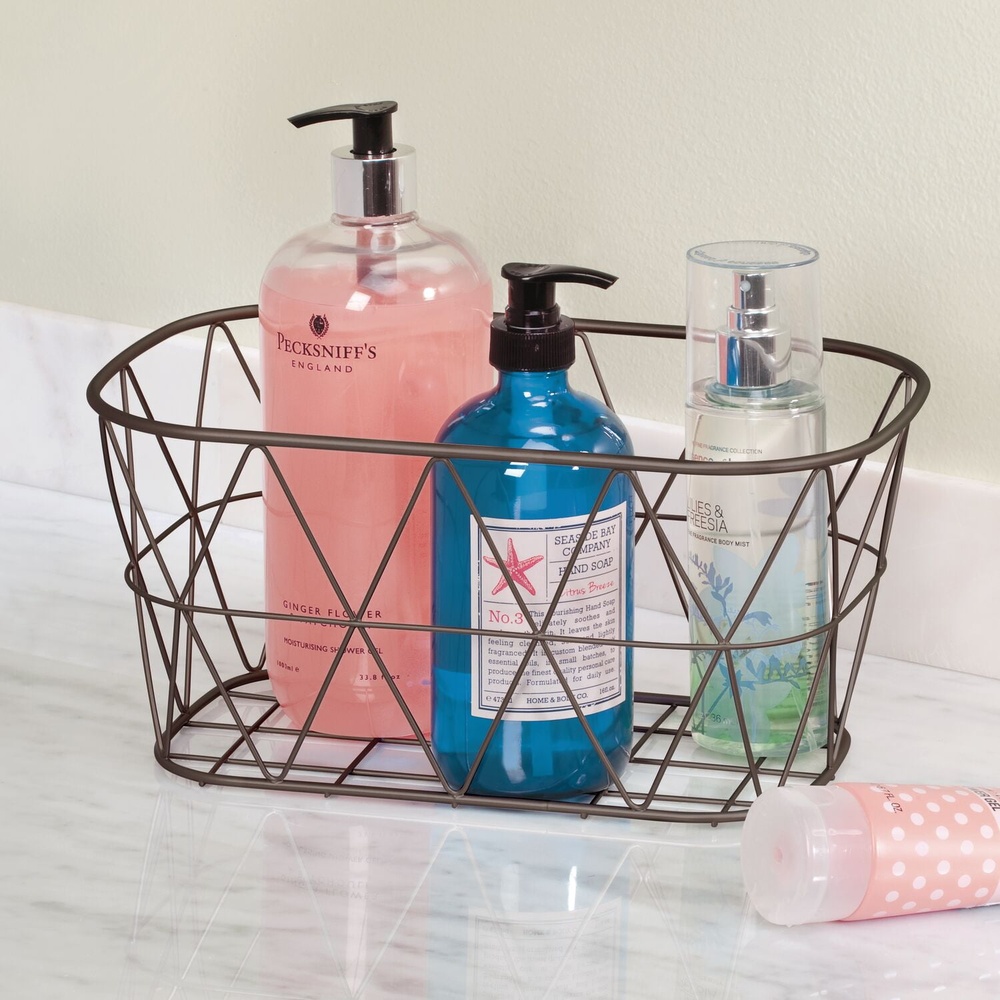 Bronze Steel Wire Storage Bask - Home Essentials Bathroom Organizer avis et prix