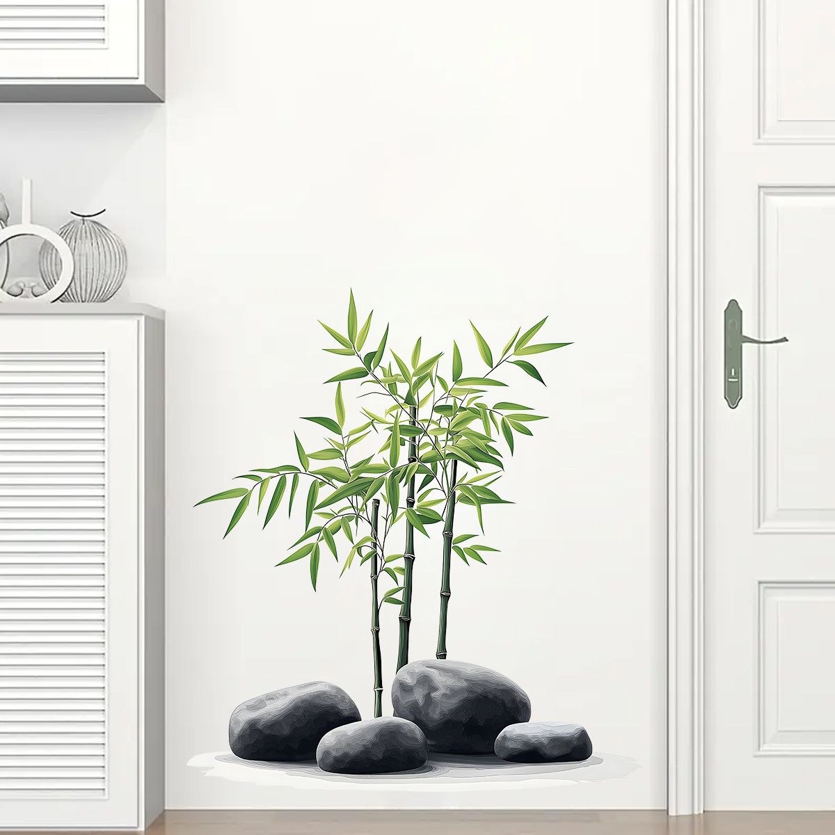 Ink Bamboo Wall Sticker Bathro - Home Bathroom Tiles avis et prix