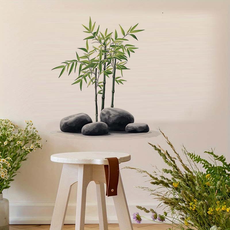 Ink Bamboo Wall Sticker Bathro - Home Bathroom Tiles avis et prix