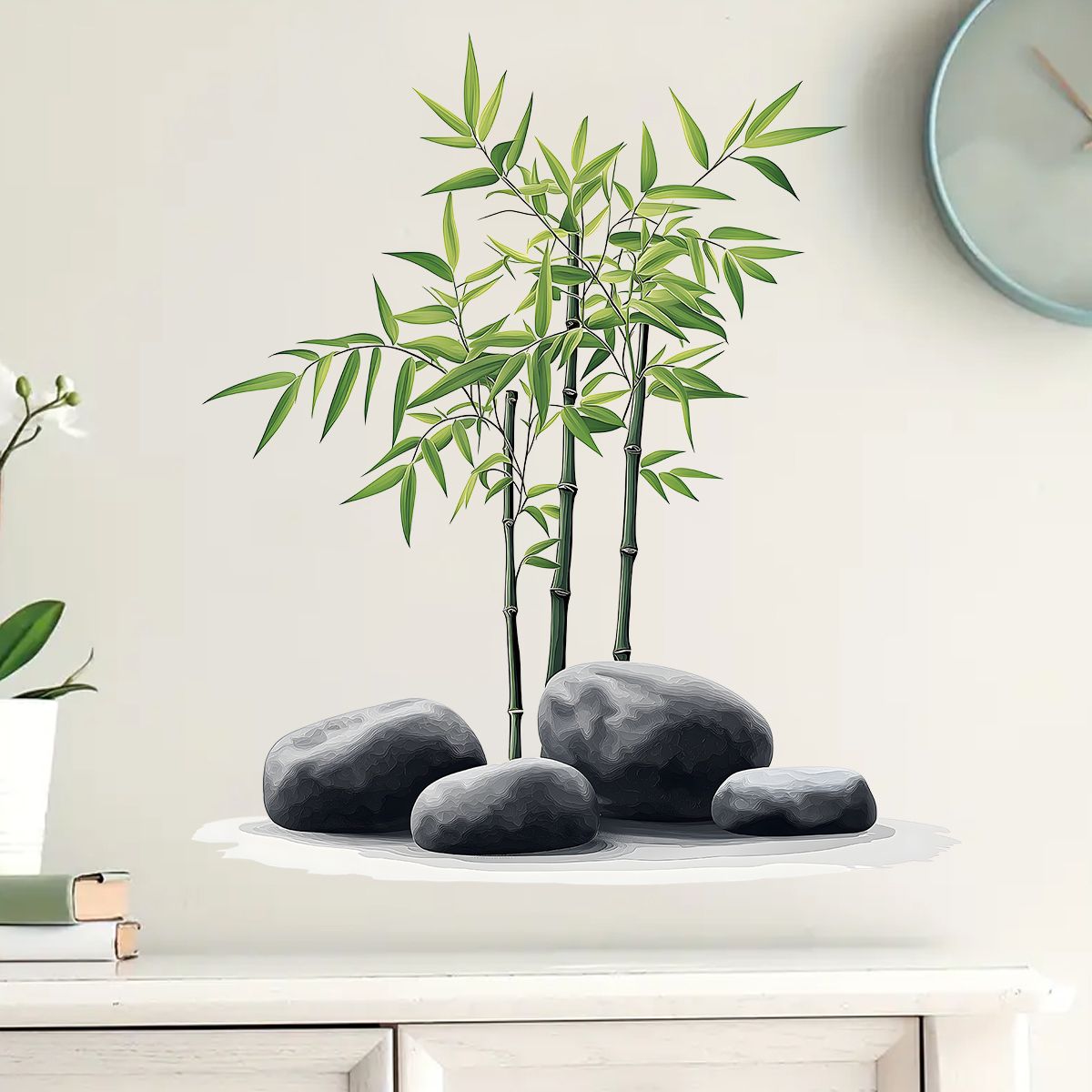 Ink Bamboo Wall Sticker Bathro - Home Bathroom Tiles avis et prix