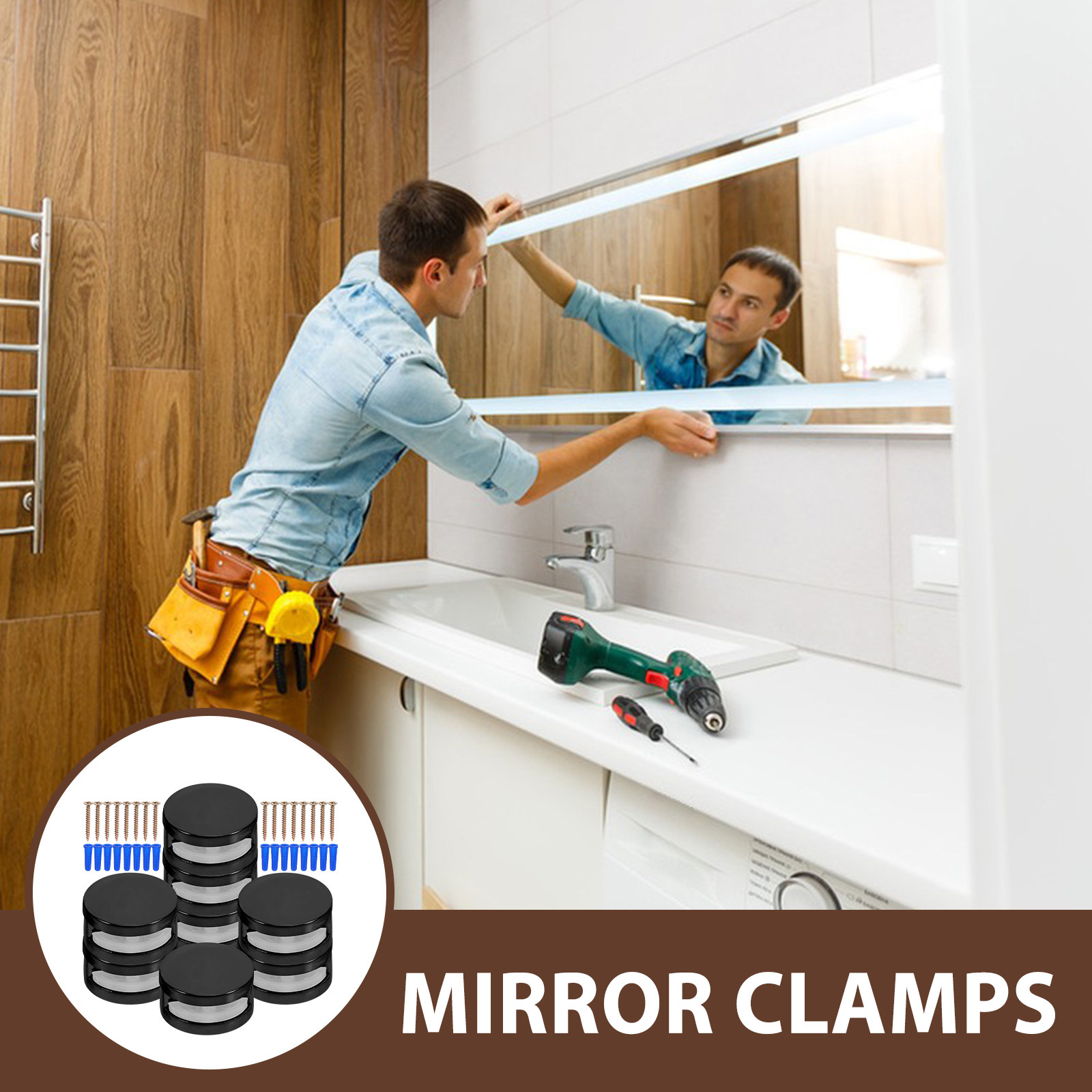 8Pcs Modern Zinc Alloy Double  - Home Hardware Bathroom Mirrors avis et prix