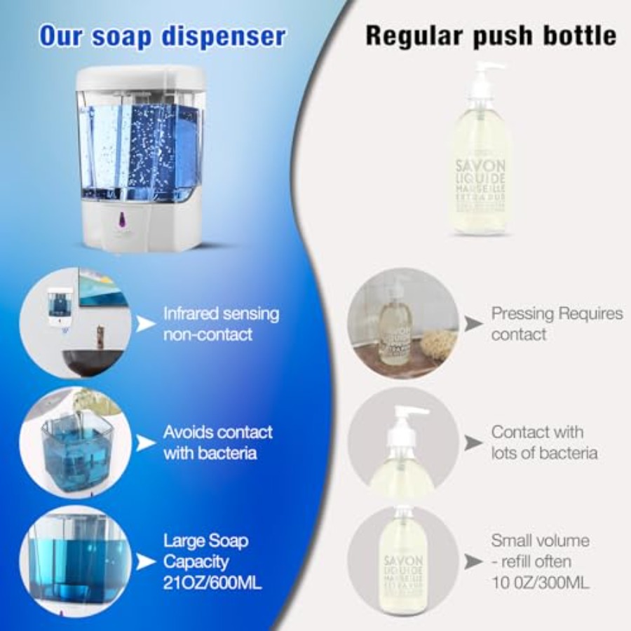 4 Pack Touchless Automatic Soa - Home Bathroom Wall Soap Dispenser avis et prix