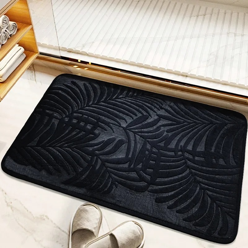 Embossed Palm Leaf Plant Print - Zara Home Bathroom Mat avis et prix