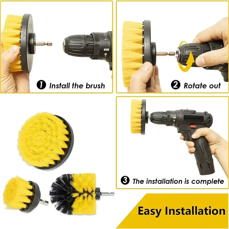 3 pcs/set drill brush set powe - Home Bathroom Cleaner avis et prix