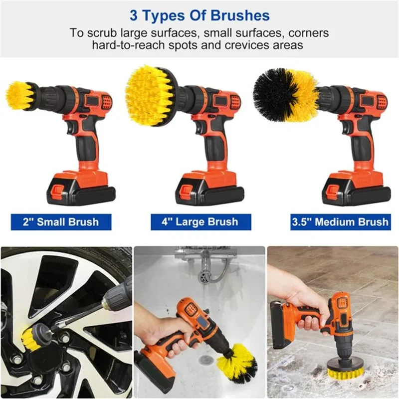 3 pcs/set drill brush set powe - Home Bathroom Cleaner avis et prix