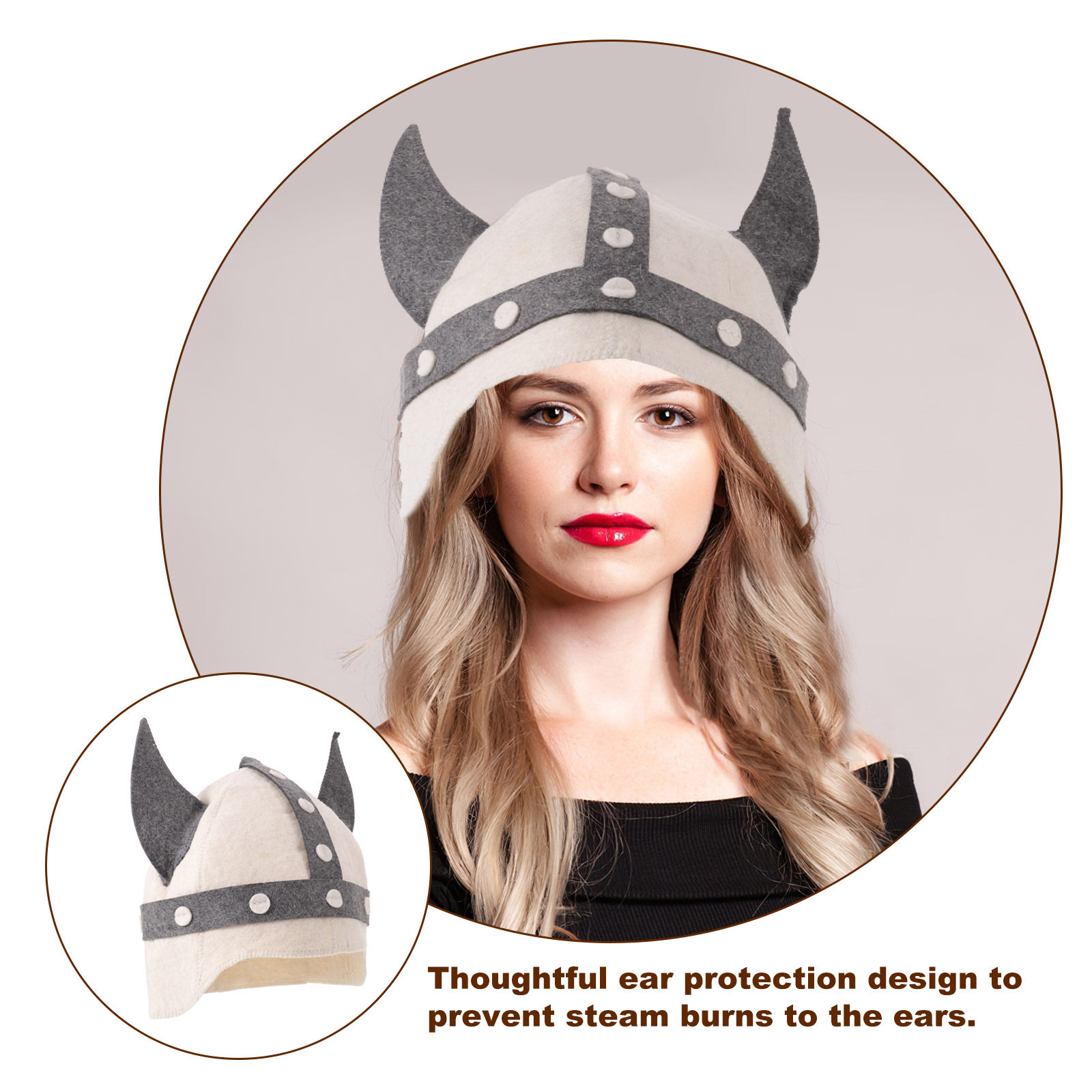 Viking Horn Sauna Hat Wool Fel - Home Bathroom Sauna avis et prix