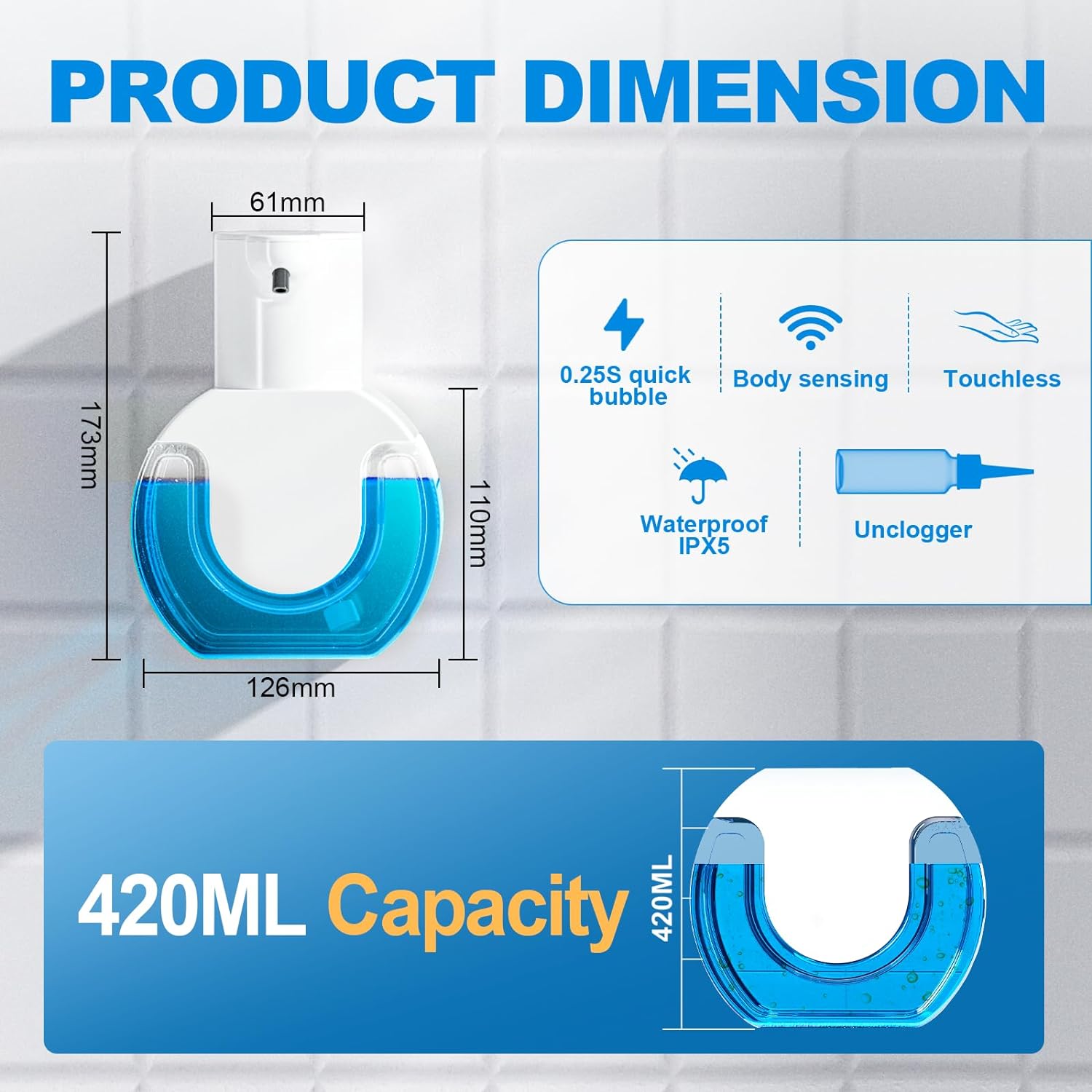 420ML Large Capacity Touchless - Soap Dispenser Pump avis et prix