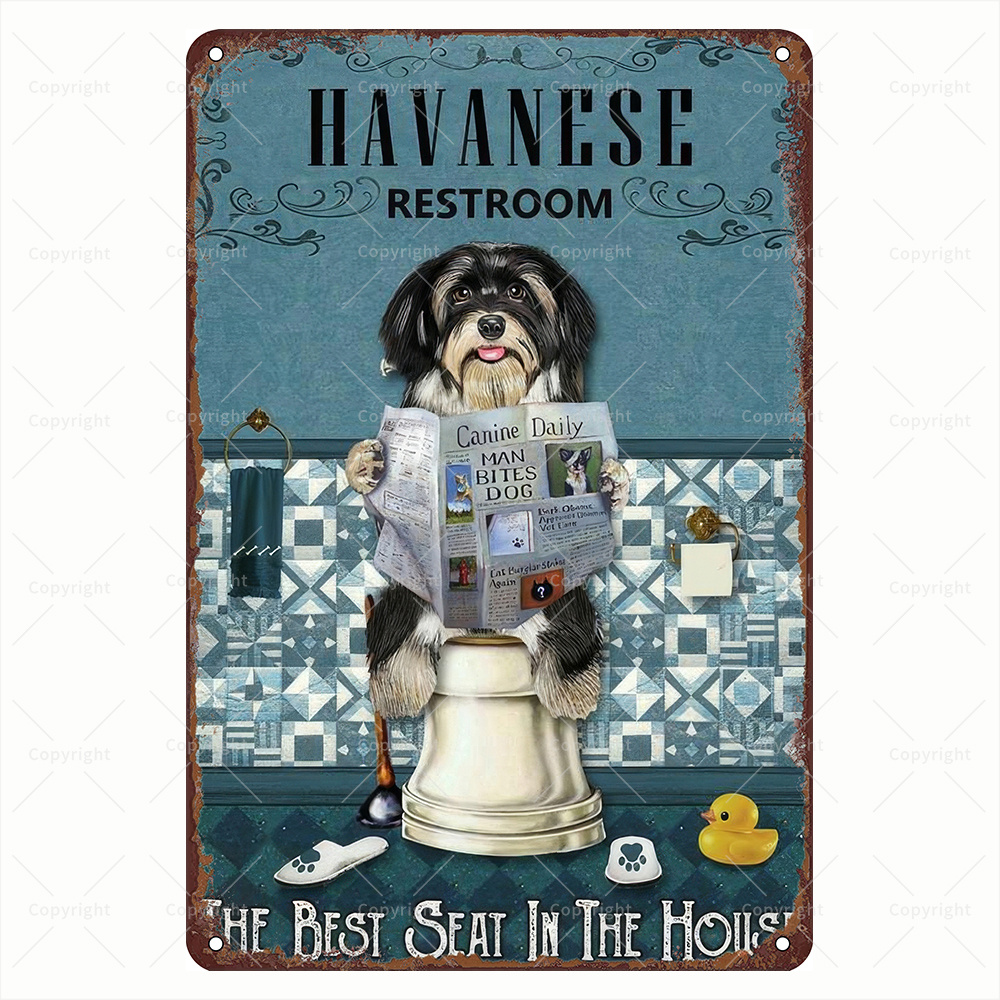 Havanese Restroom Funny Dog Me - Home Bathroom Wall Art avis et prix