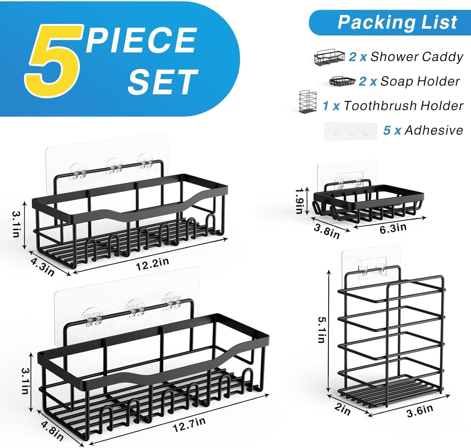 5-Pack Rustproof Stainless Ste - Home Essentials Bathroom Organizer avis et prix
