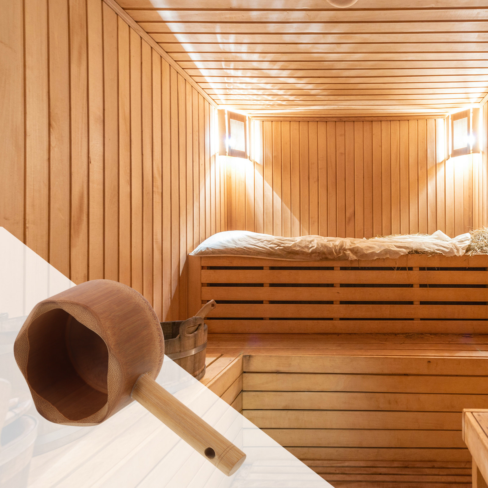 Bamboo Water Ladle Long Handle - Home Bathroom Sauna avis et prix