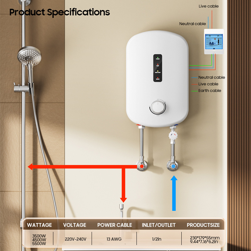 Home 220V 3500W/5500W Kitchen  - Home Bathroom Geyser avis et prix