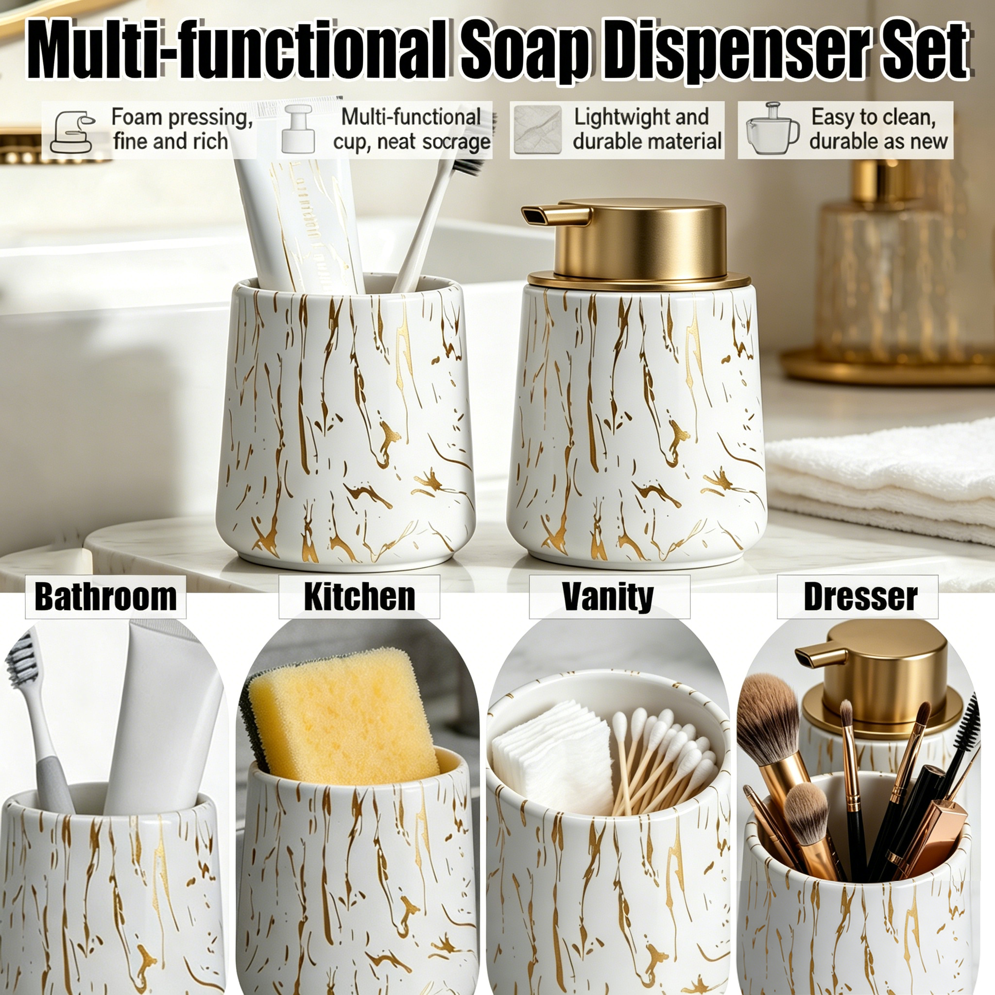 Bathroom Accessories Set - Foa - Soap Dispenser Pump avis et prix