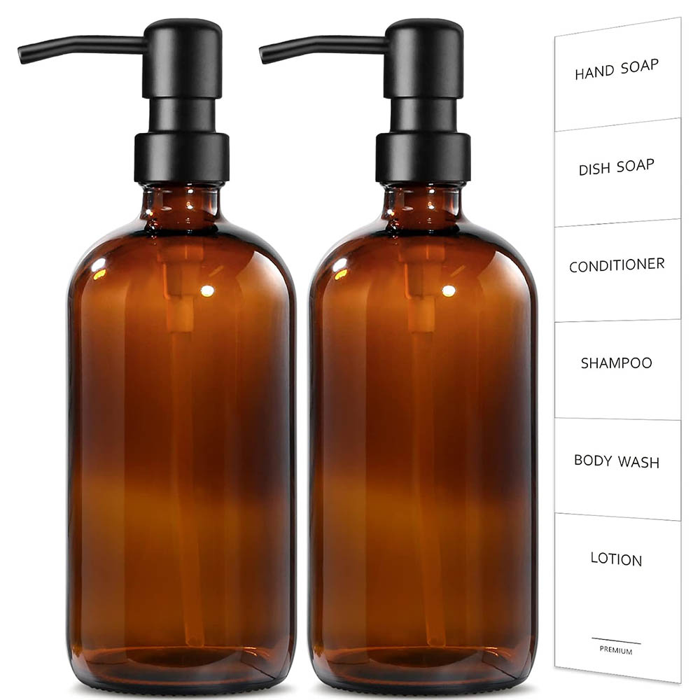 Amber Glass Soap Dispenser, 2  - Soap Dispenser Pump avis et prix