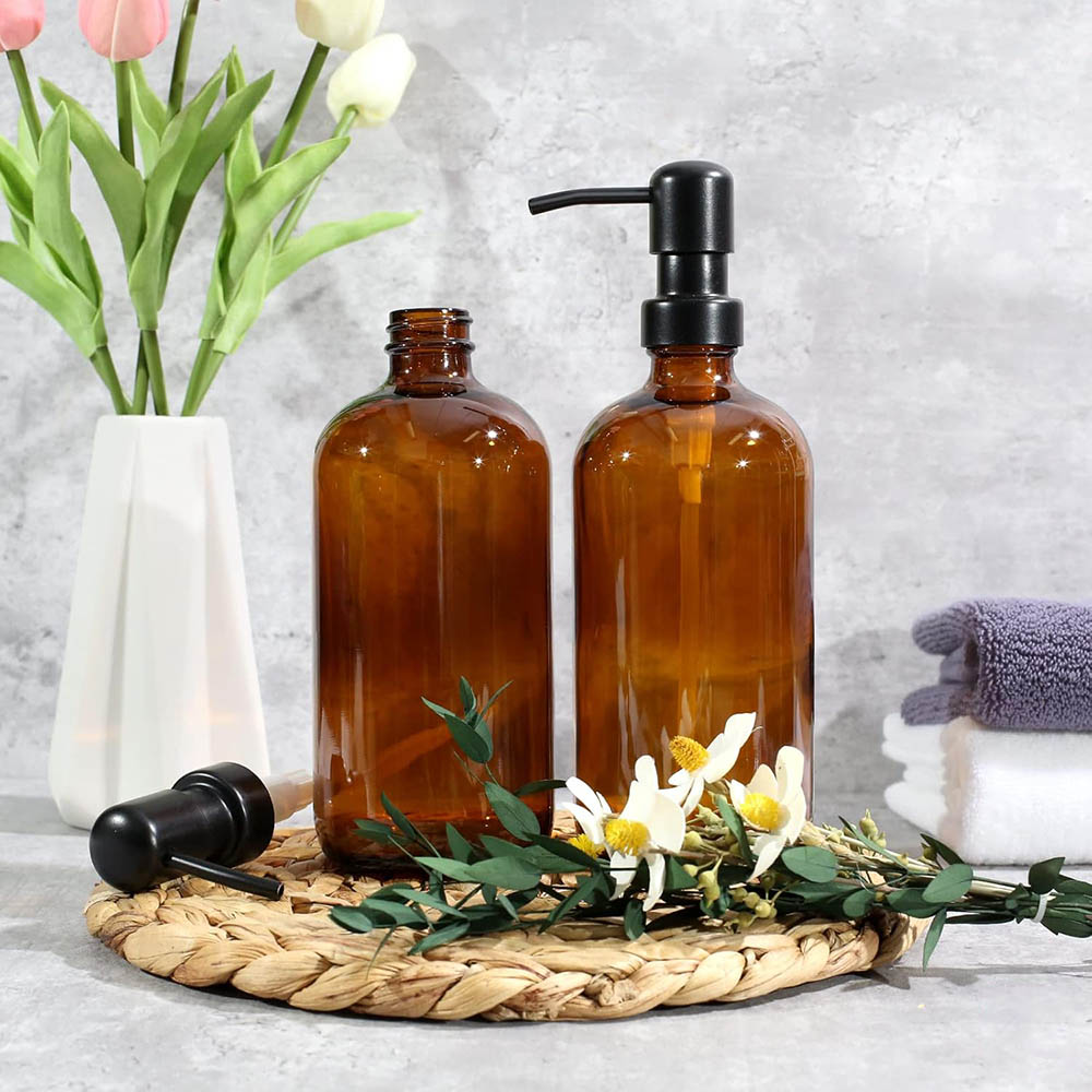 Amber Glass Soap Dispenser, 2  - Soap Dispenser Pump avis et prix
