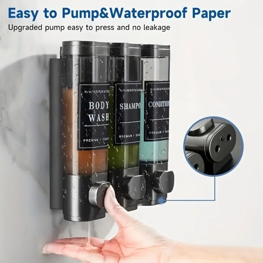 Wall Mounted Triple Shampoo Co - Home Bathroom Wall Soap Dispenser avis et prix