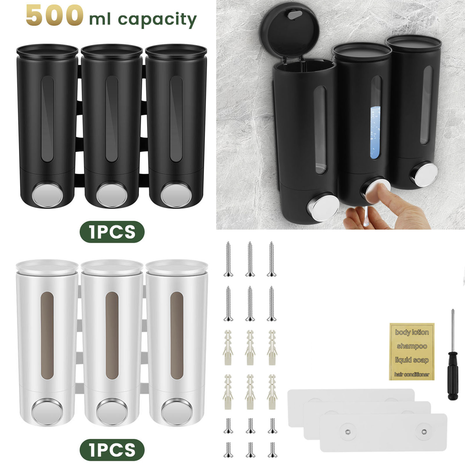 500ml Wall Mounted Bathroom Li - Home Bathroom Wall Soap Dispenser avis et prix